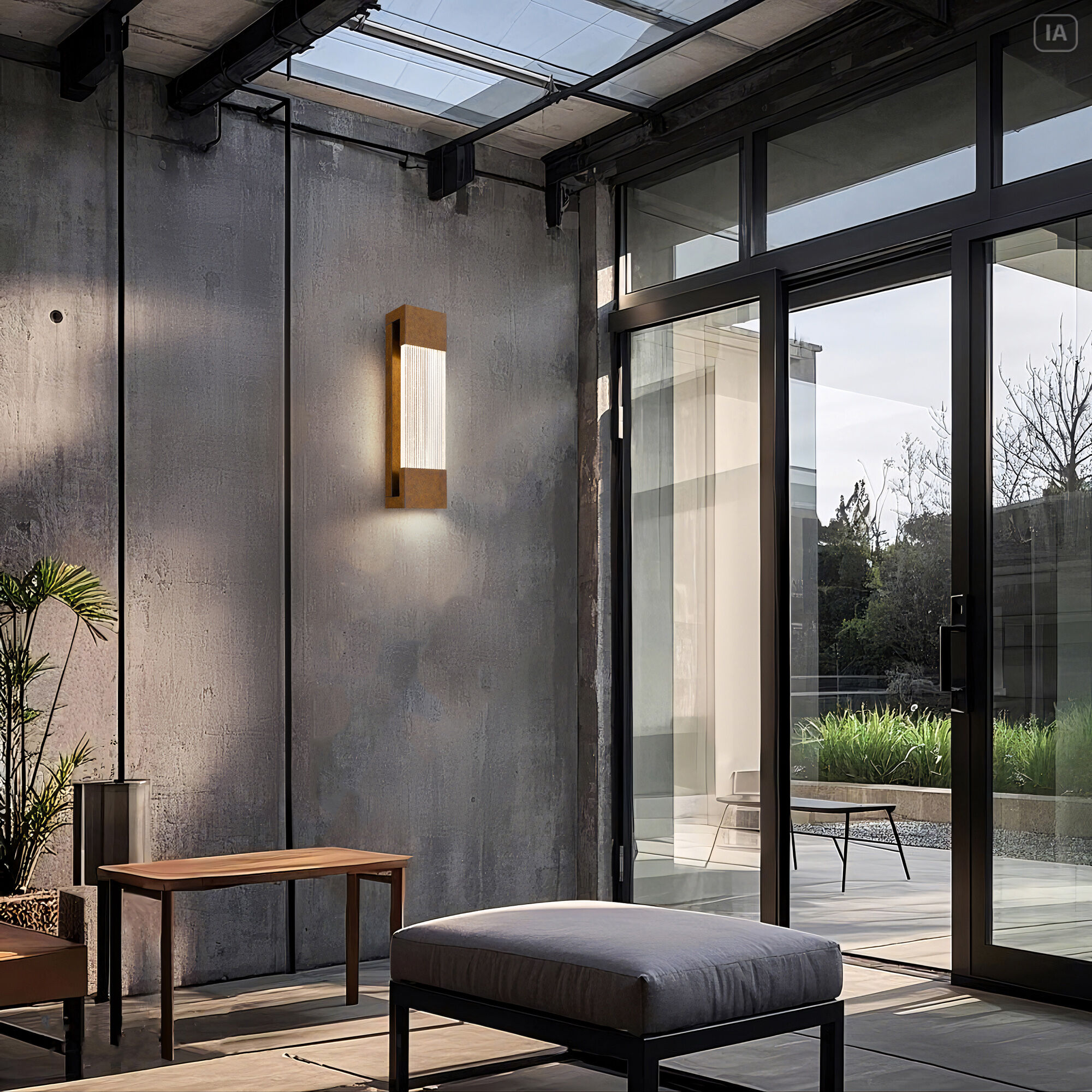 Mystic LED 20 inch Painted Patina Brass Outdoor Wall Sconce